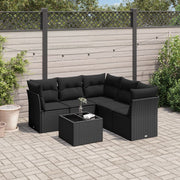 6-dijelni set vrtnih sofa s jastucima crni od poliratana