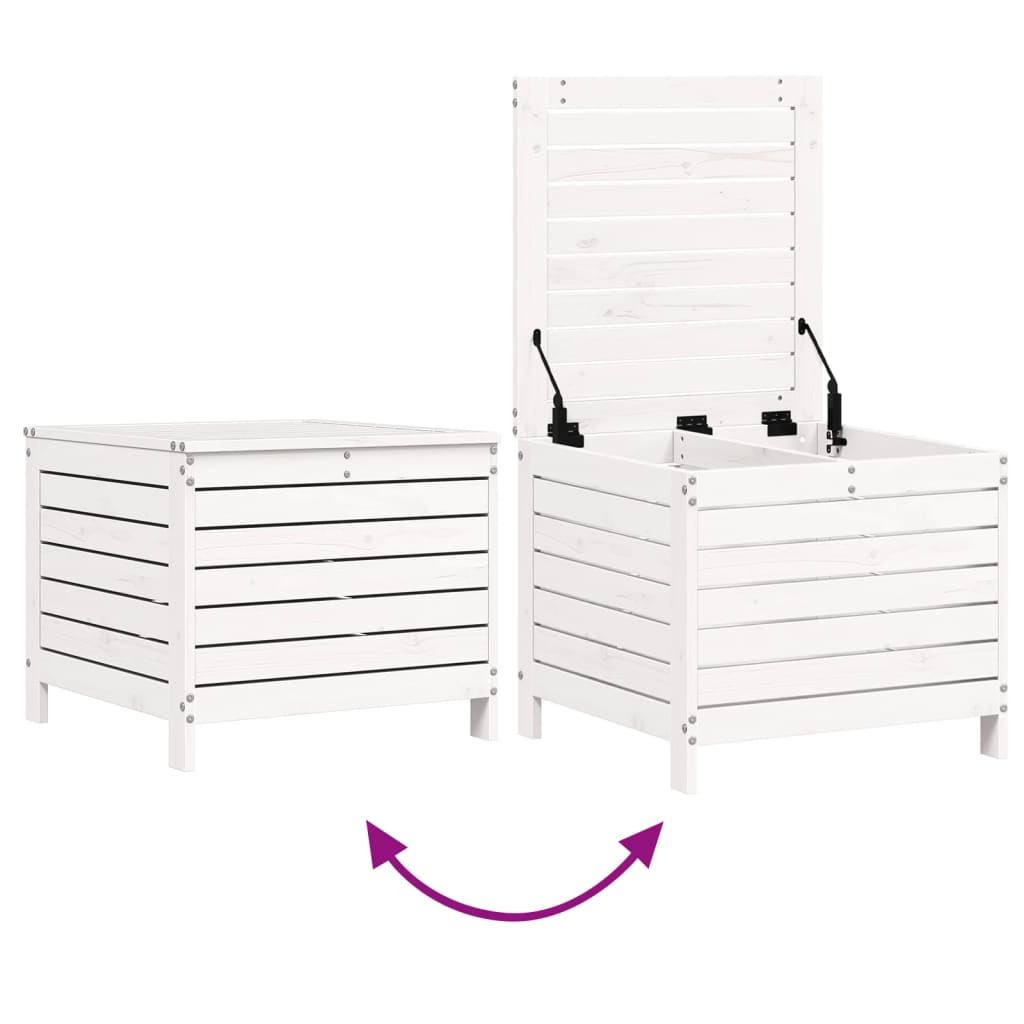 5-dijelni set vrtnih sofa bijeli od masivne borovine