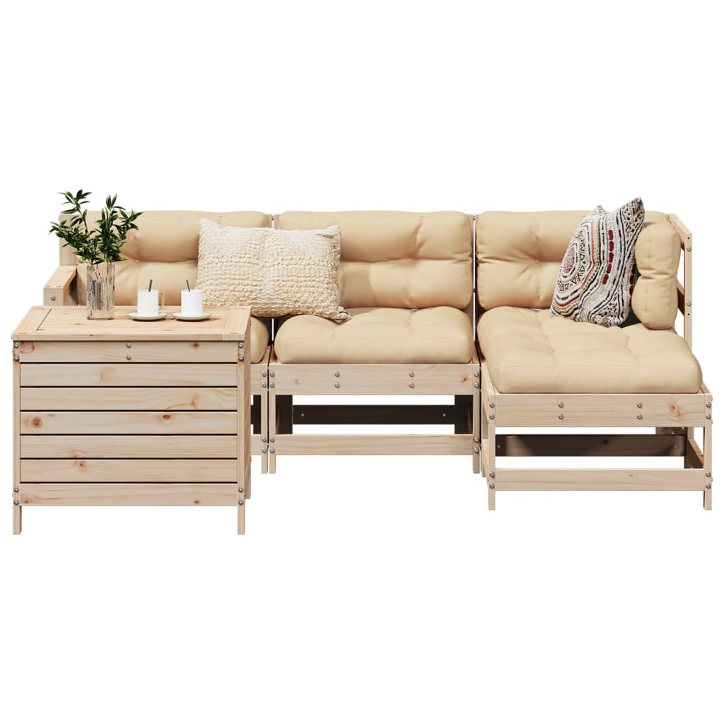 5-dijelni set vrtnih sofa od masivne borovine