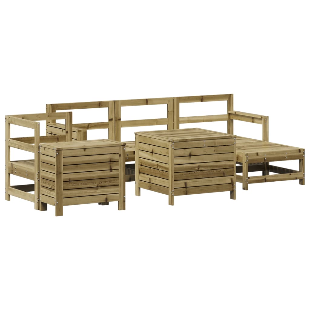 7-dijelni set vrtnih sofa od impregnirane borovine