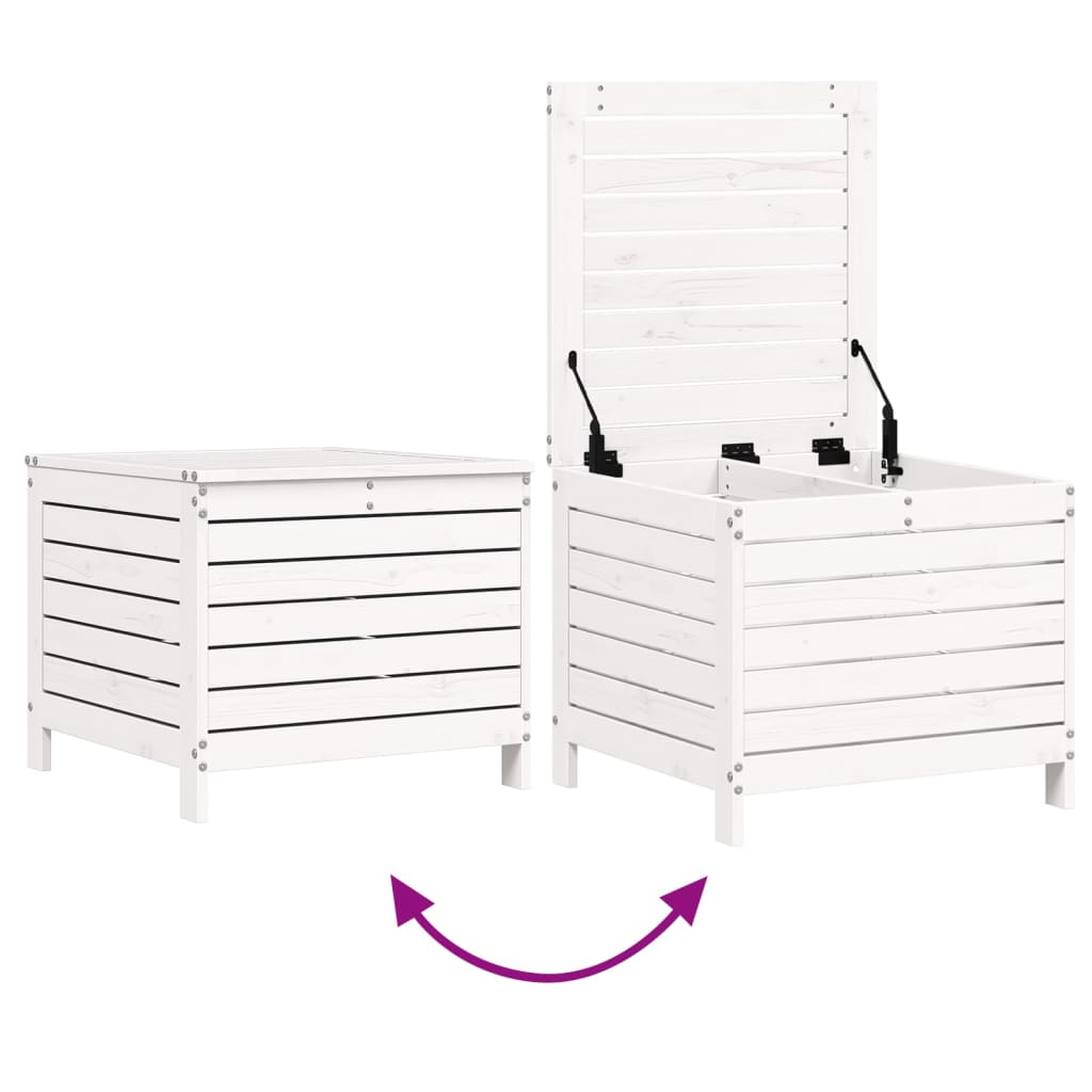 7-dijelni set vrtnih sofa bijeli od masivne borovine