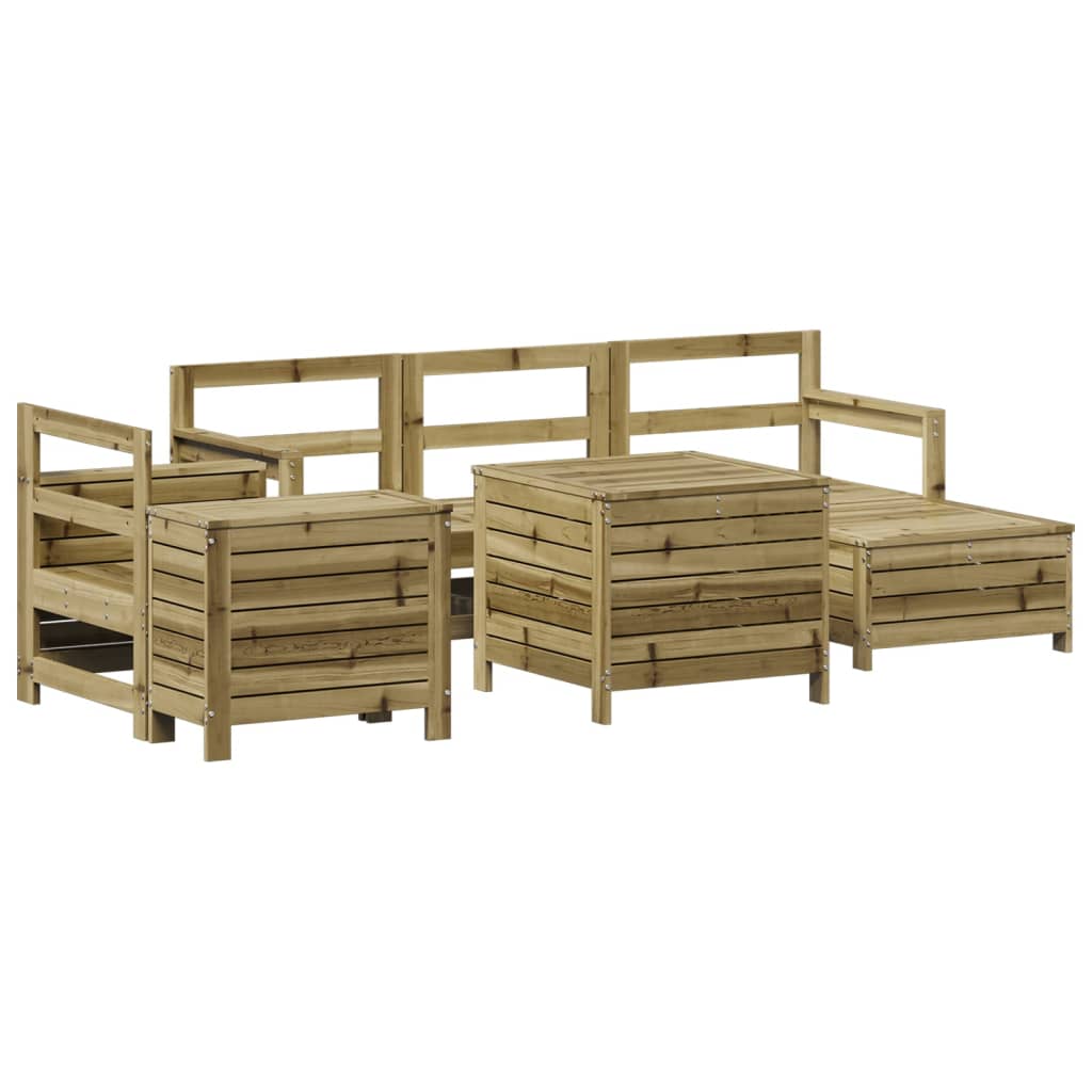 7-dijelni set vrtnih sofa od impregnirane borovine