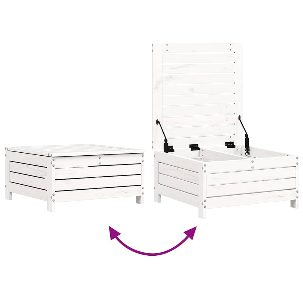 8-dijelni set vrtnih sofa bijeli od masivne borovine