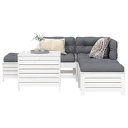 6-dijelni set vrtnih sofa bijeli od masivne borovine