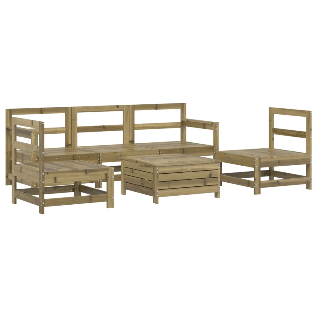 6-dijelni set vrtnih sofa od impregnirane borovine