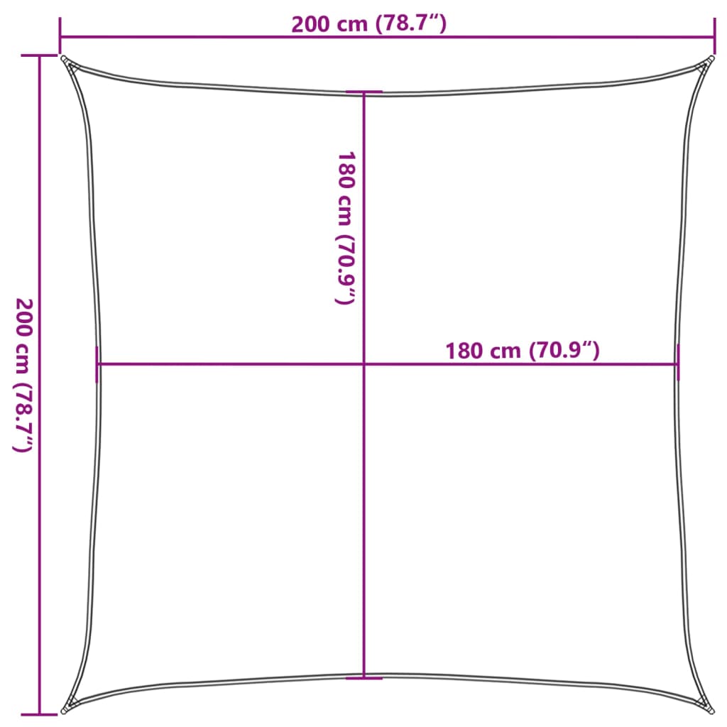 Jedro protiv sunca 160 g/m² četvrtasto svjetlosivo 2 x 2 m HDPE