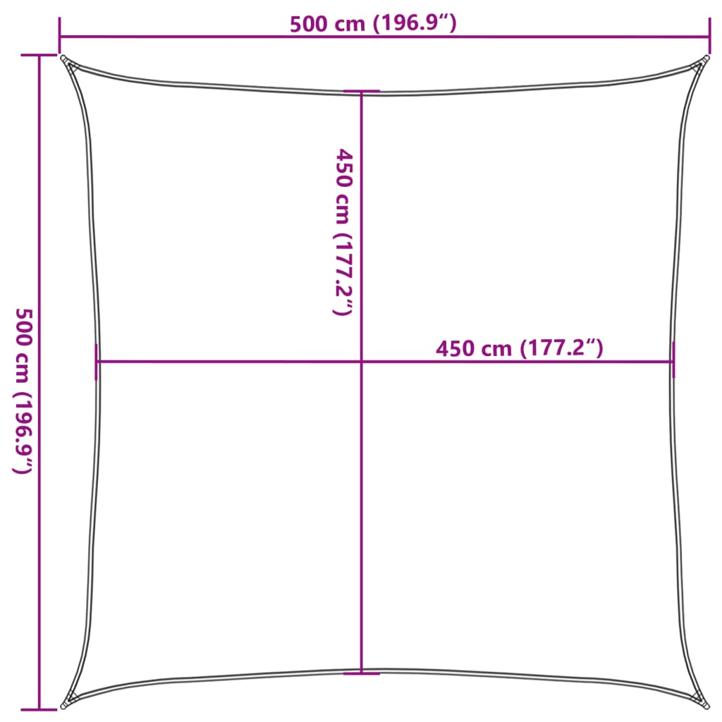 Jedro protiv sunca 160 g/m² četvrtasto svjetlosivo 2 x 5 m HDPE