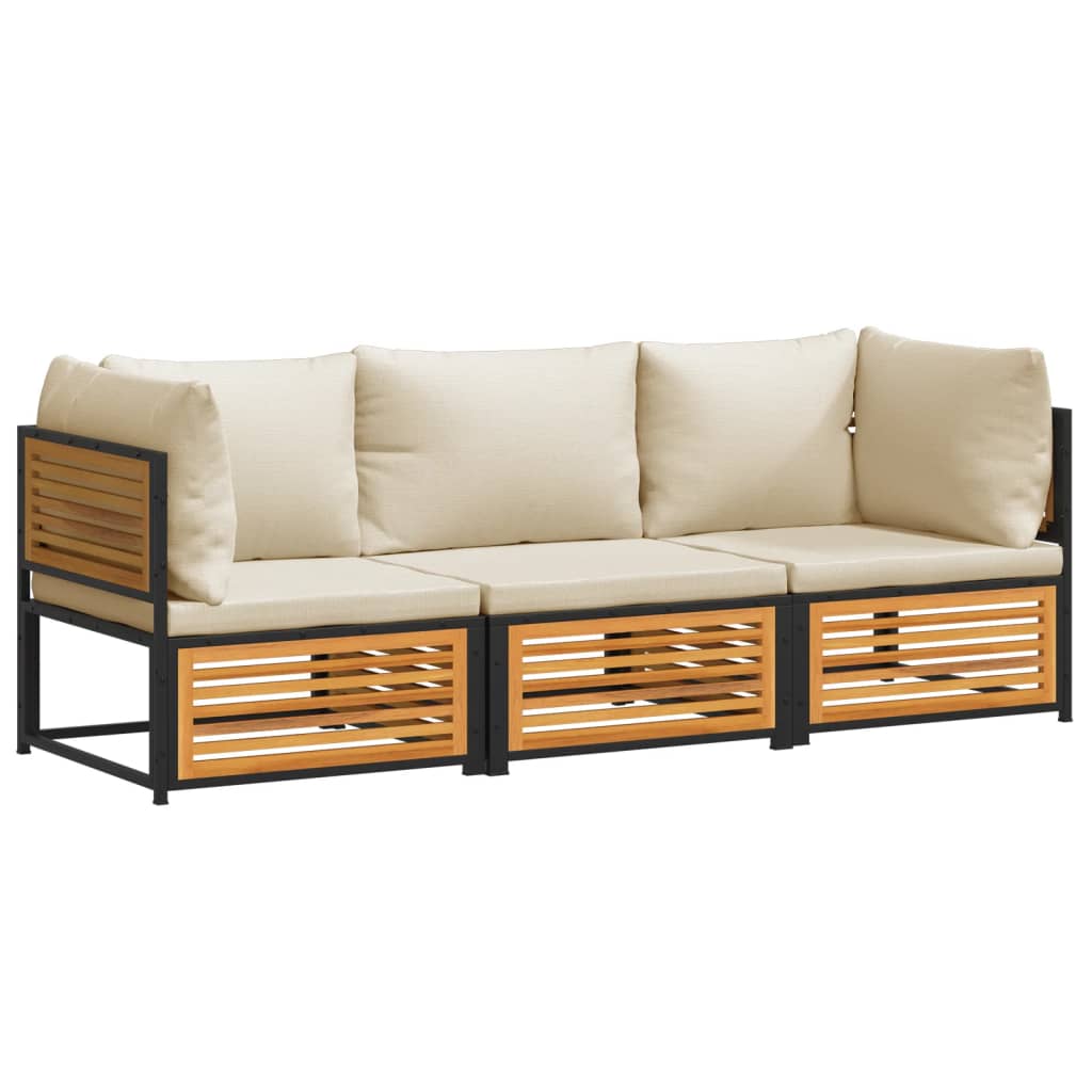 3-dijelna set vrtnih sofa s jastucima masivno bagremovo drvo