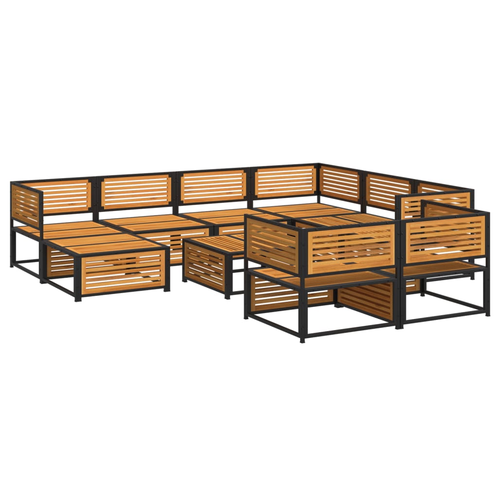 10-dijelna set vrtnih sofa s jastucima masivno bagremovo drvo