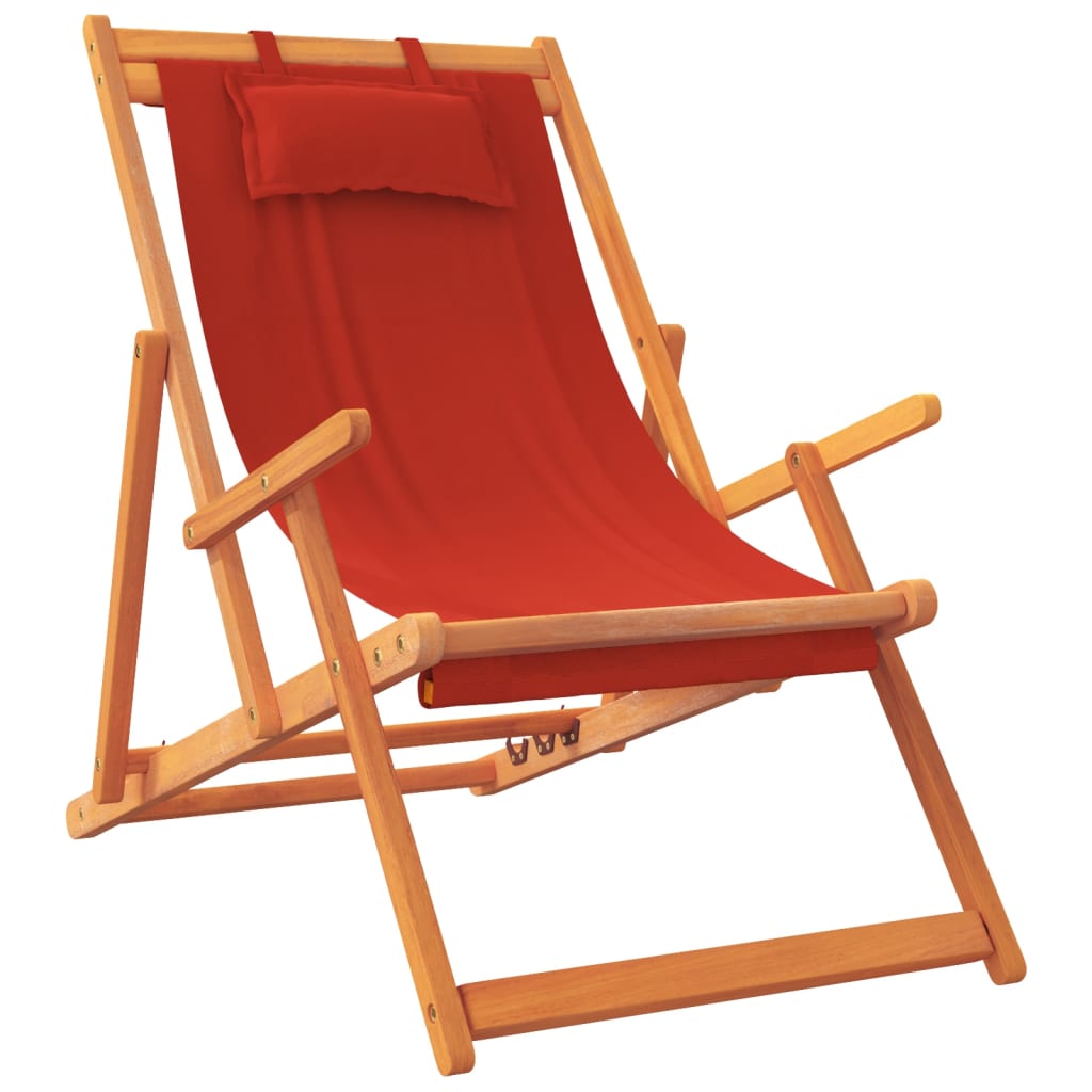 Sklopive stolice za plažu od tkanine 2 kom crvene