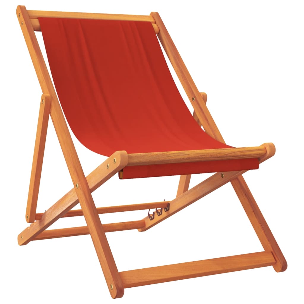 Sklopive stolice za plažu od tkanine 2 kom crvene