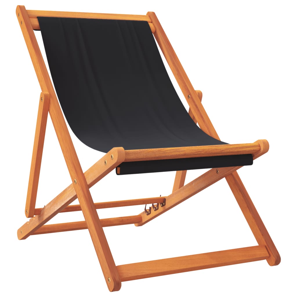 Sklopive stolice za plažu od tkanine 2 kom crne