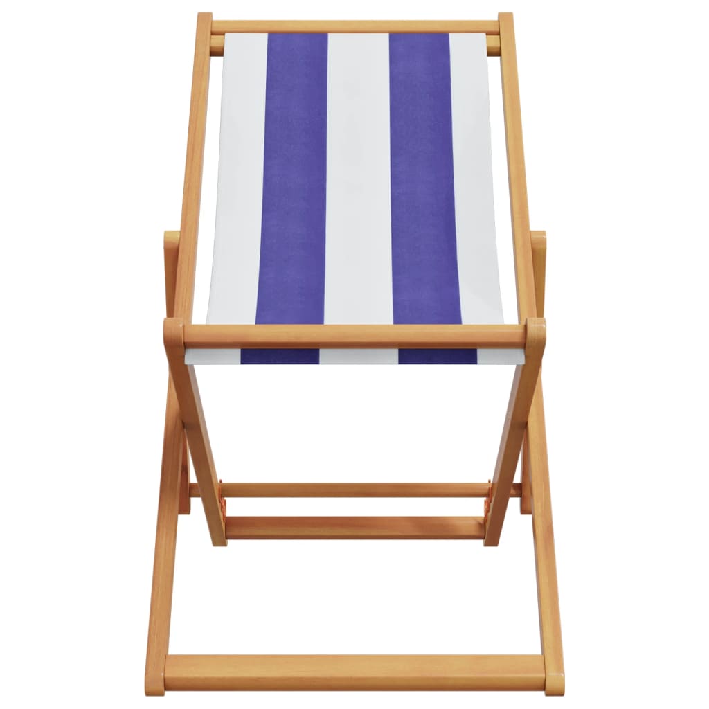 Sklopive stolice plažu 2kom tkanine i masivno drvo plavi-bijela