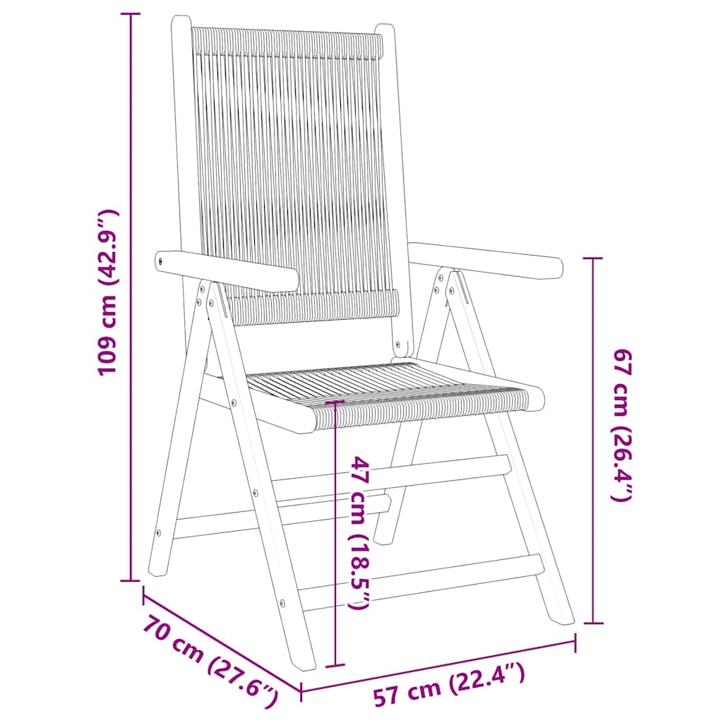 Vrtni naslonjači 6 kom crni od masivnog bagremovog drva