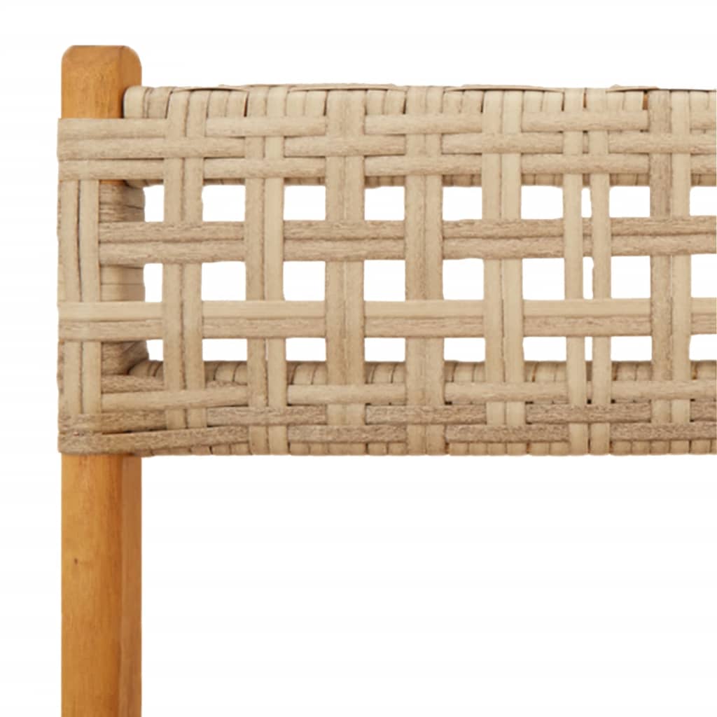 Sklopive vrtne stolice 8 kom bež od poliratana i masivnog drva