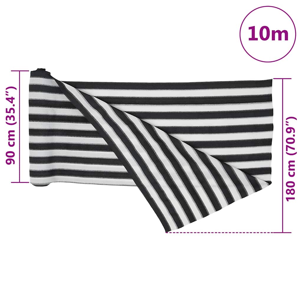 Mreža za privatnost antracit-bijela 1,8 x 10 m HDPE 75 g/m²
