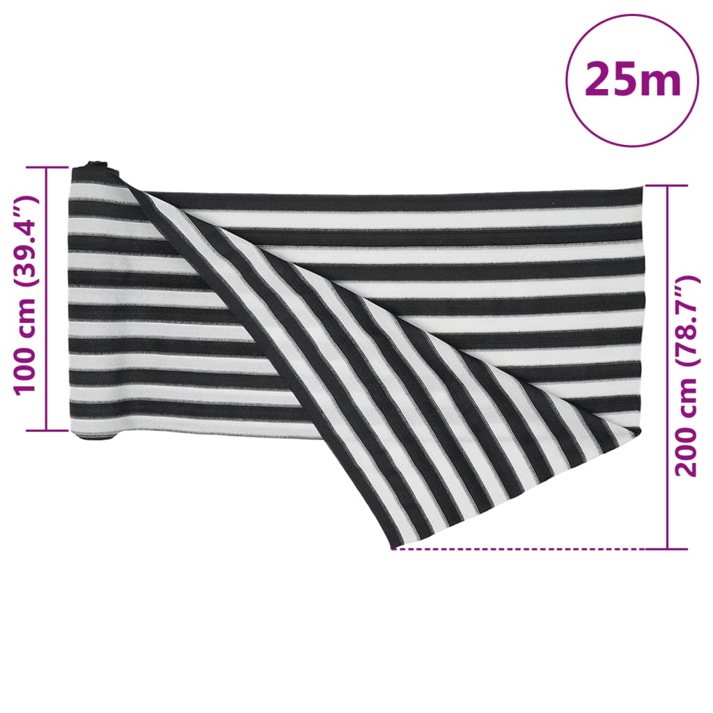 Mreža za privatnost antracit-bijela 2 x 25 m HDPE 75 g/m²