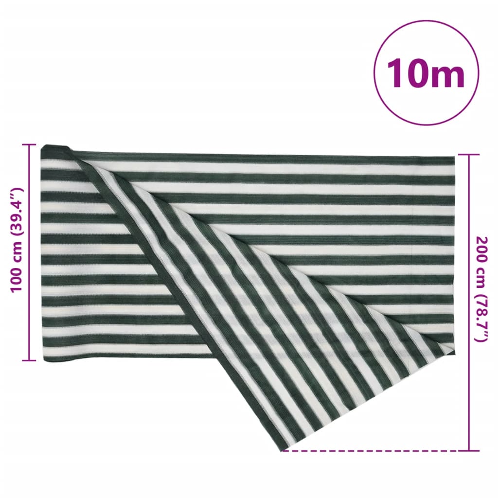Mreža za privatnost zelena-bijela 2 x 10 m HDPE 150 g/m²