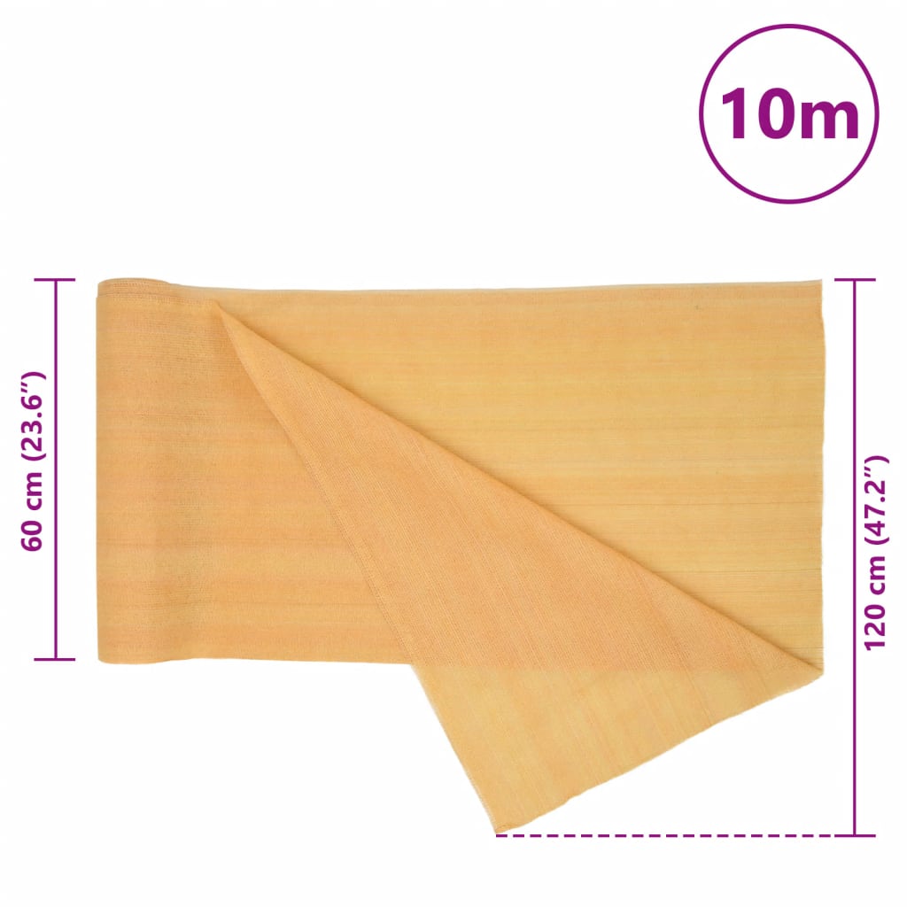 Mreža za privatnost boja pijeska 1,2 x 10 m HDPE 195 g/m²
