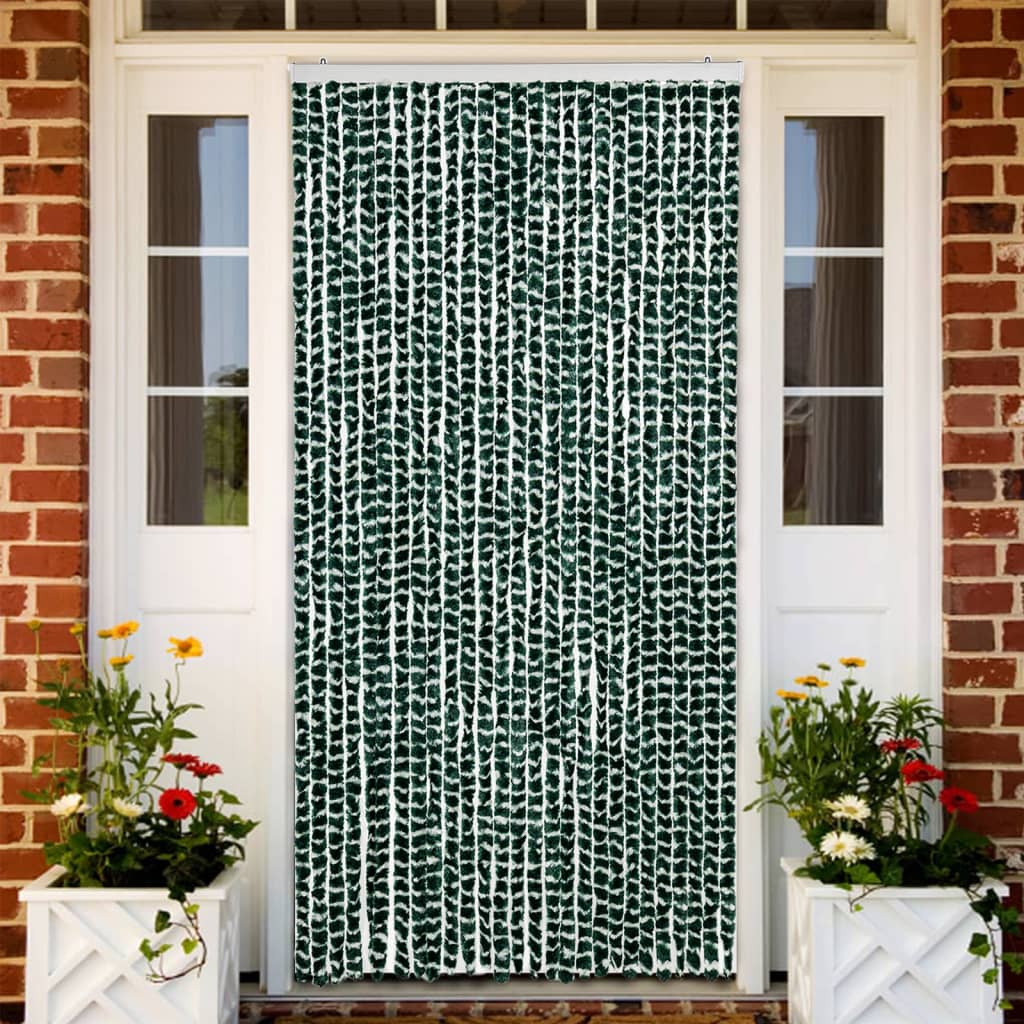 Zastor protiv muha zelena i bijela 118 x 220 cm od šenila