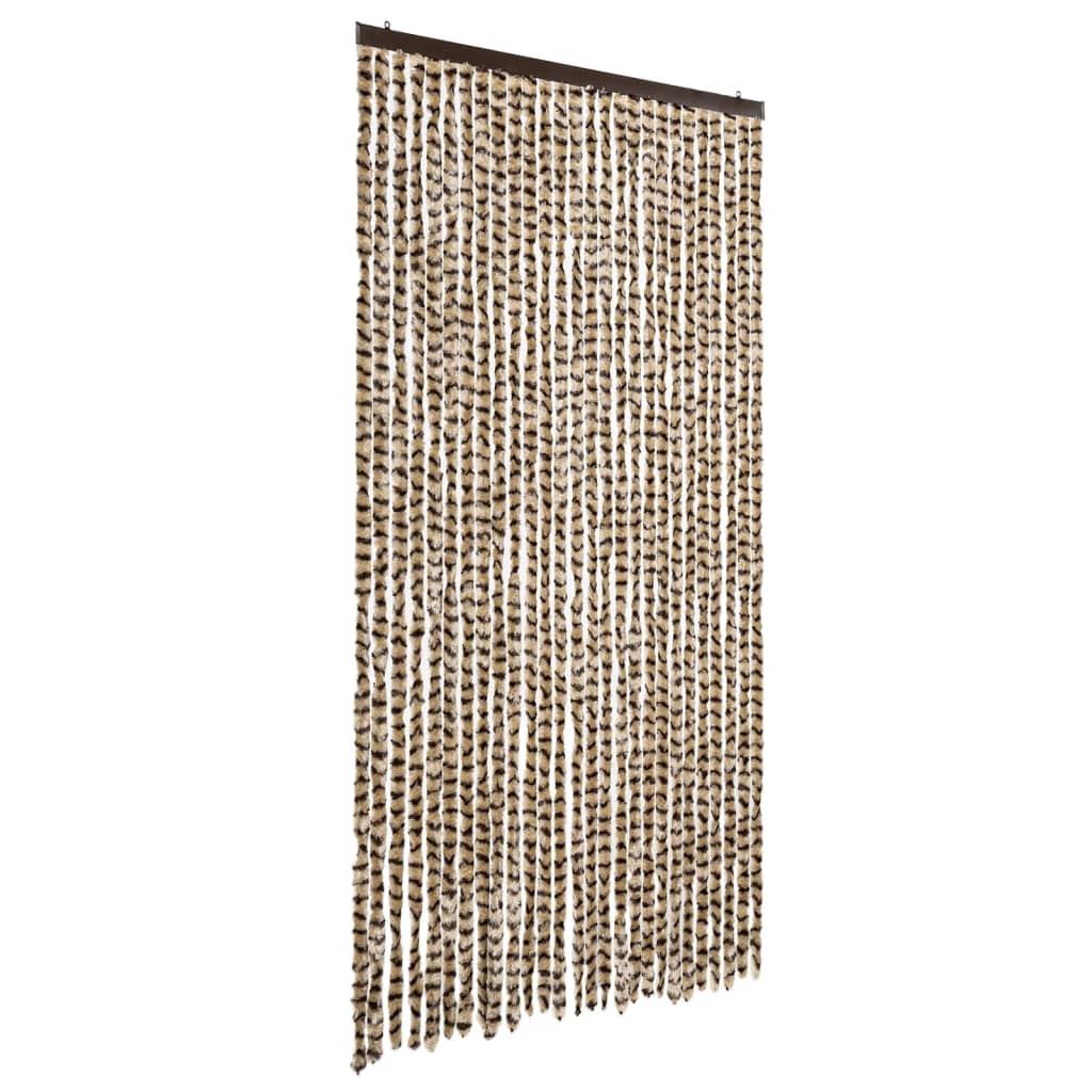 Zastor protiv muha bež i smeđa 118 x 220 cm od šenila