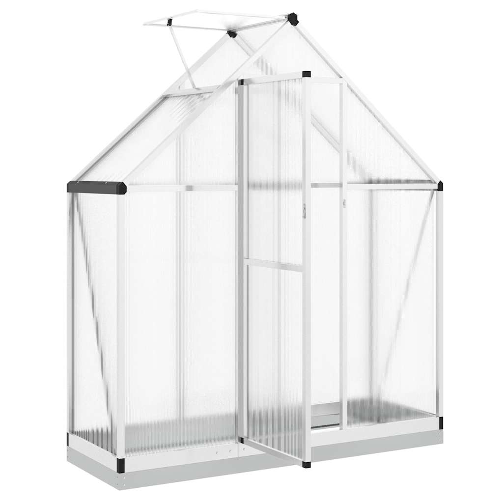 Staklenik s okvirom srebrni 169 x 58 x 202 cm aluminijski