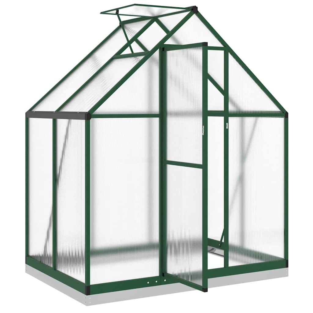 Staklenik s okvirom zeleni 169 x 114 x 202 cm aluminijski