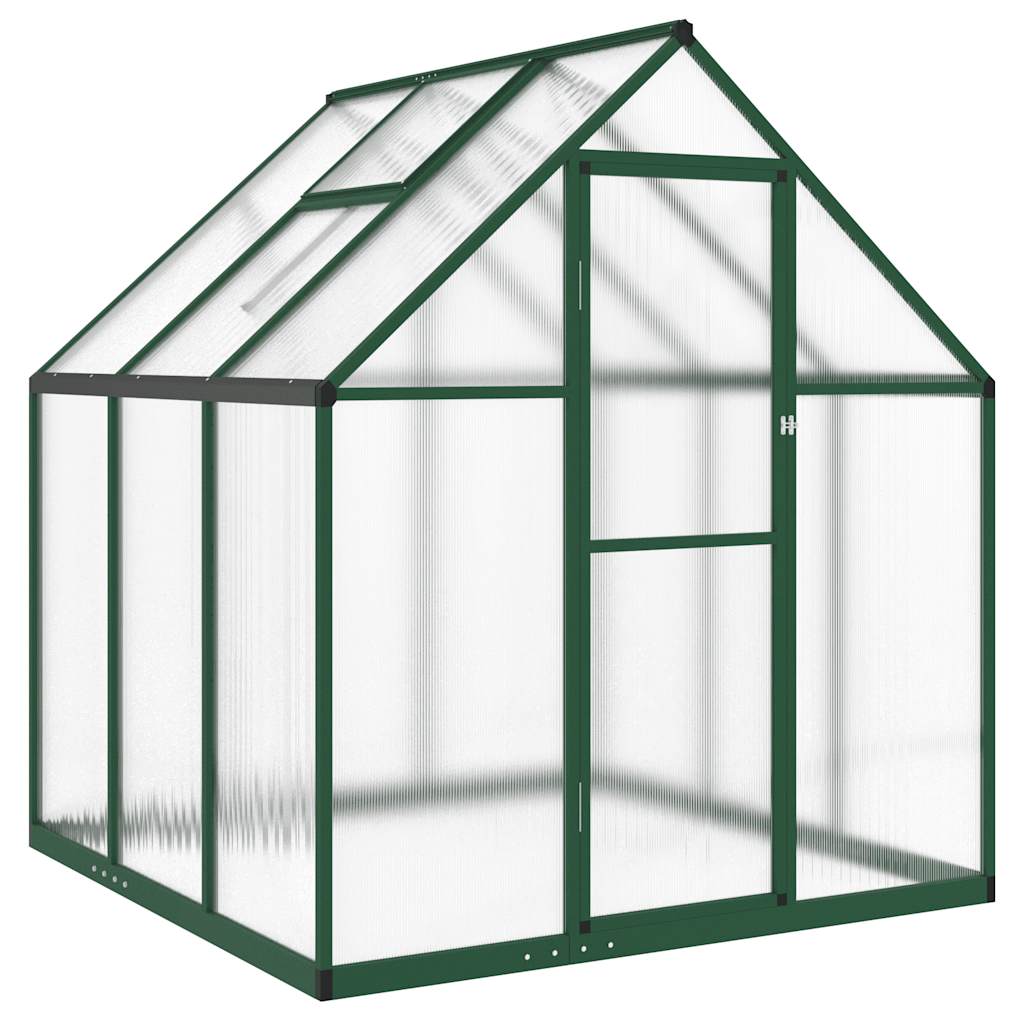 Staklenik s okvirom zeleni 169 x 169 x 195 cm aluminijski
