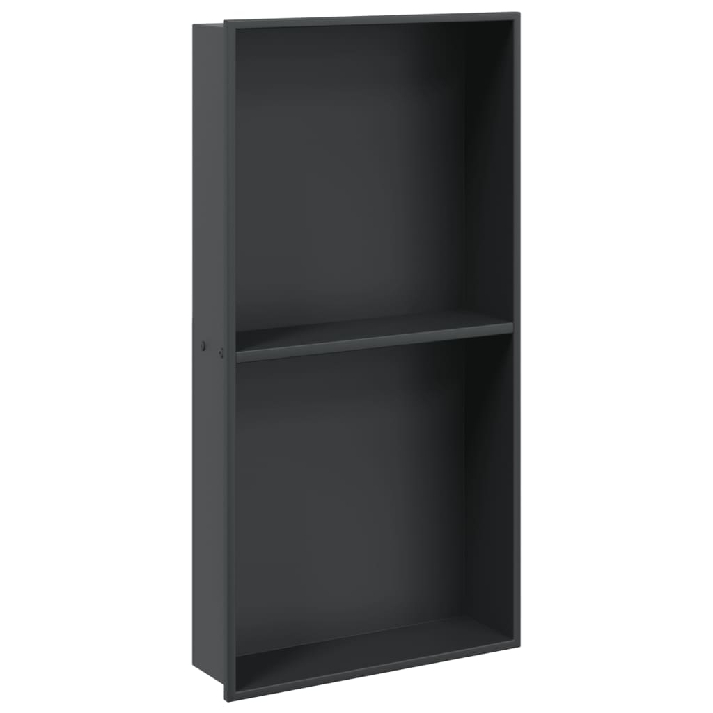Niša za tuš mat crna 32x62x9 cm nehrđajući čelik