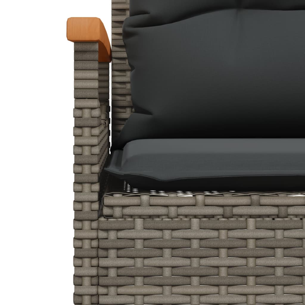 4-dijelni set vrtnih sofa od poliratana s jastucima sivi