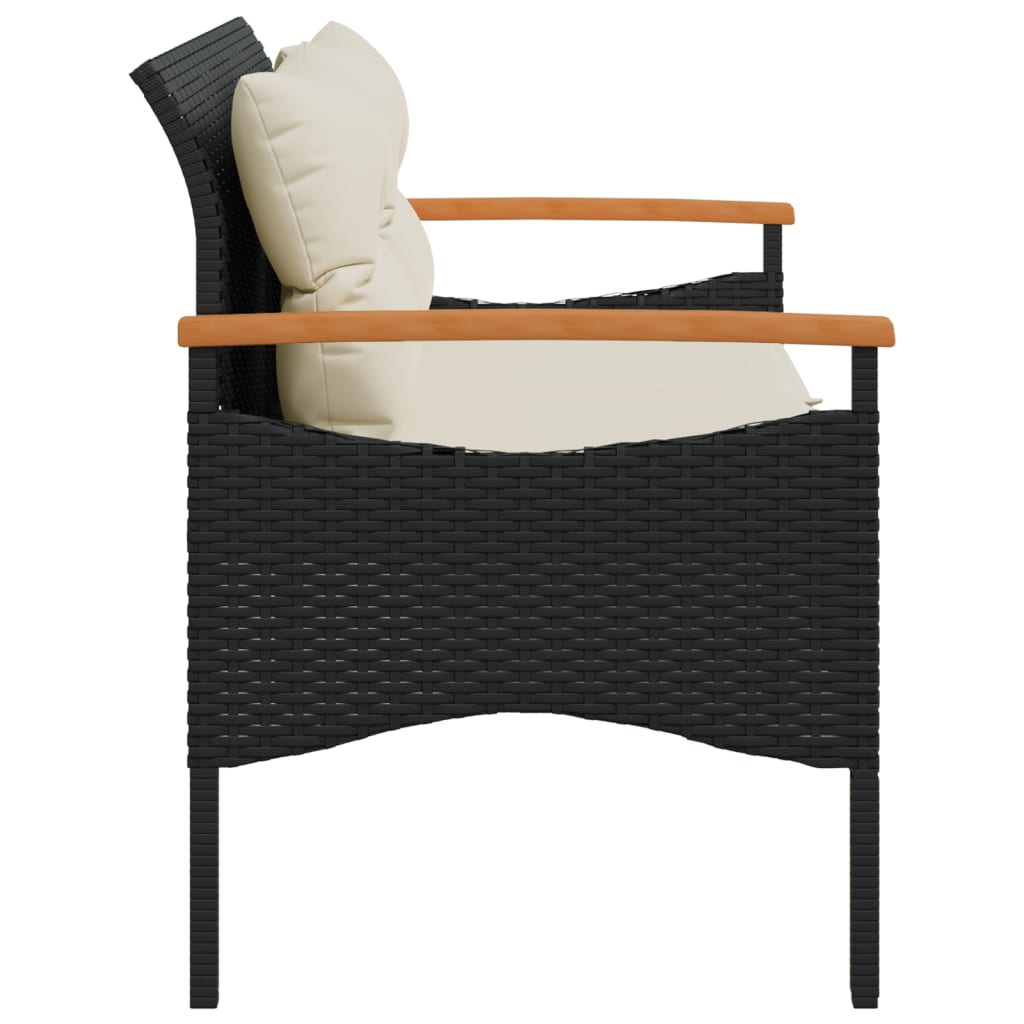 Vrtna klupa s jastucima 116 x 62,5 x 74 cm od poliratana