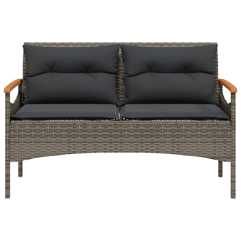 Vrtna klupa s jastucima 116 x 62,5 x 74 cm od poliratana