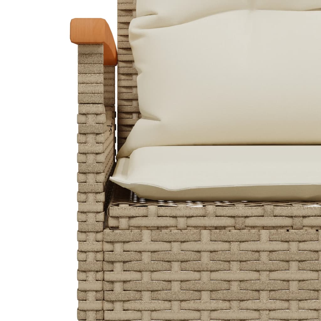 Vrtna klupa s jastucima 116 x 62,5 x 74 cm bež od poliratana