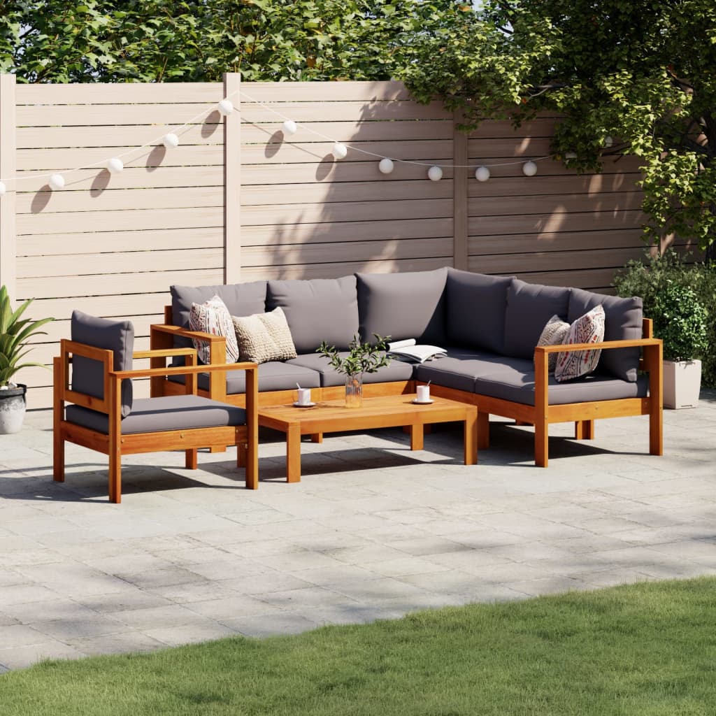 5-dijelna set vrtnih sofa od masivnog drva bagrema s jastucima
