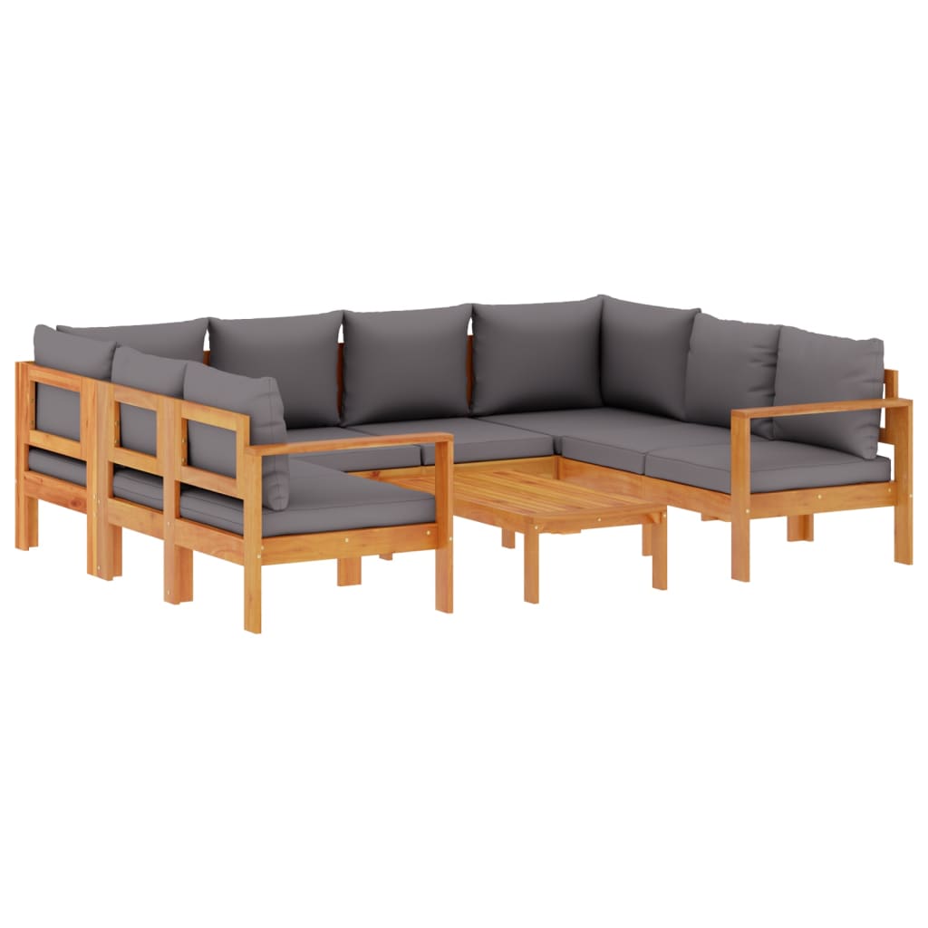 6-dijelna set vrtnih sofa s jastucima masivno bagremovo drvo Siva