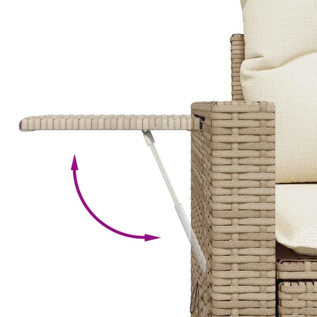 3-dijelni set vrtnih sofa od poliratana s jastucima bež
