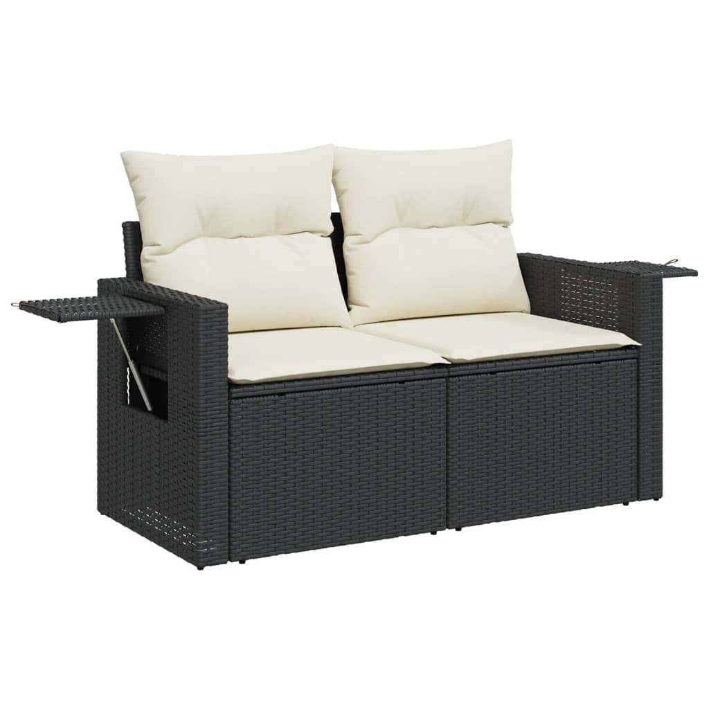 8-dijelni set vrtnih sofa od poliratana s jastucima crni