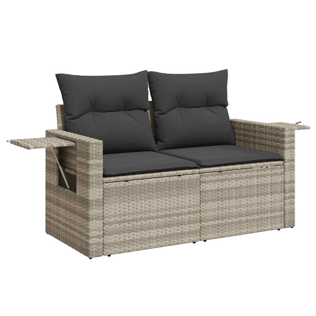 8-dijelni set vrtnih sofa od poliratana s jastucima svjetlosivi