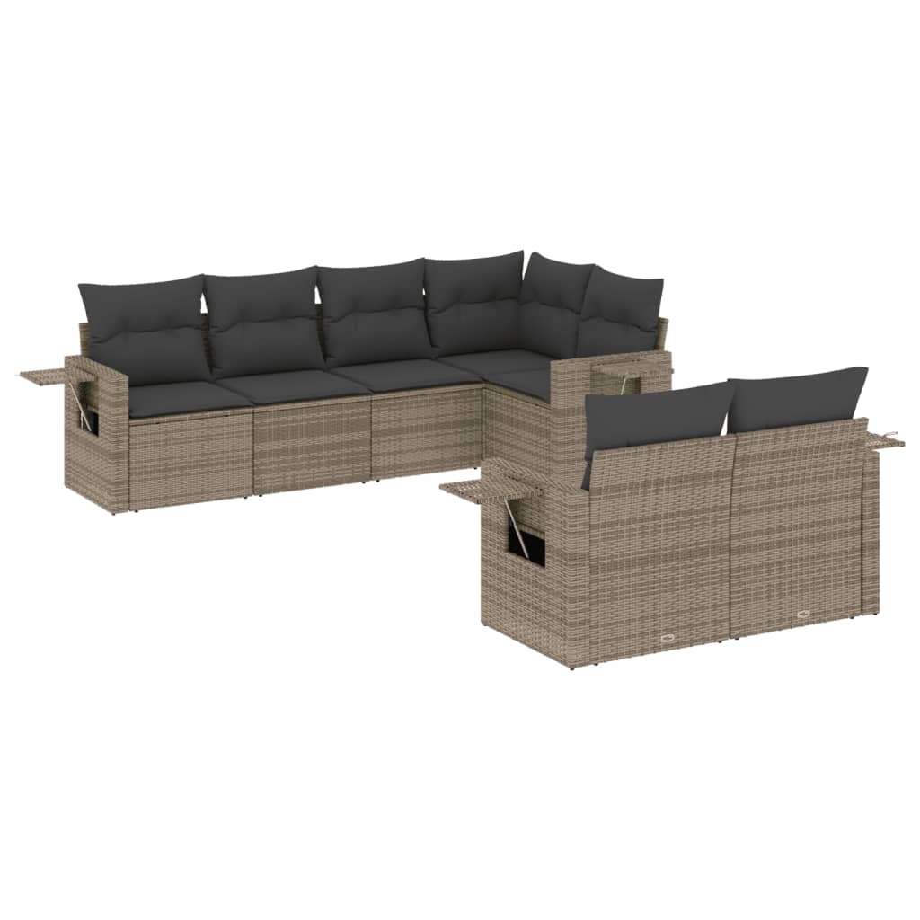 7-dijelni set vrtnih sofa sivi od poliratana