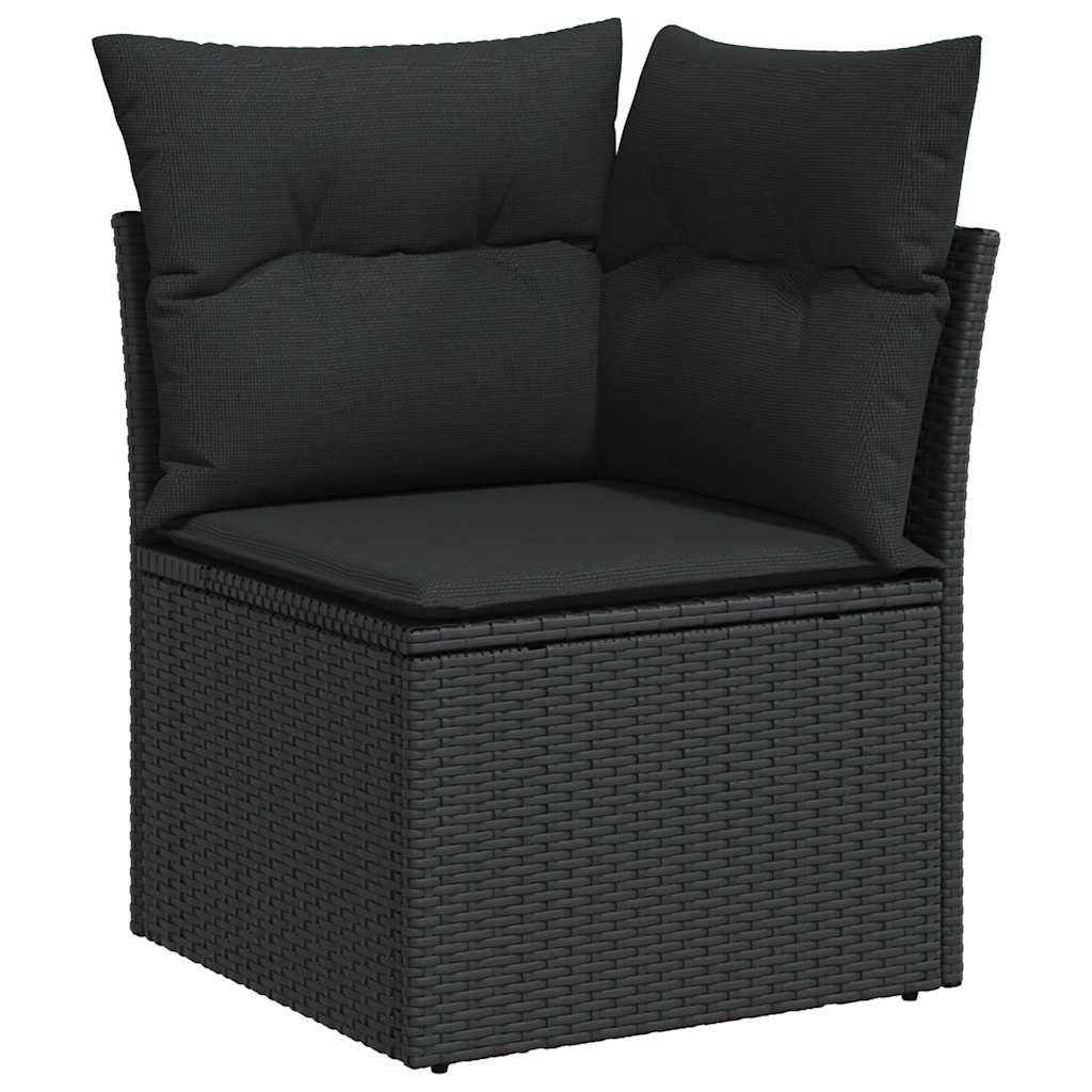 9-dijelni set vrtnih sofa s jastucima crni od poliratana
