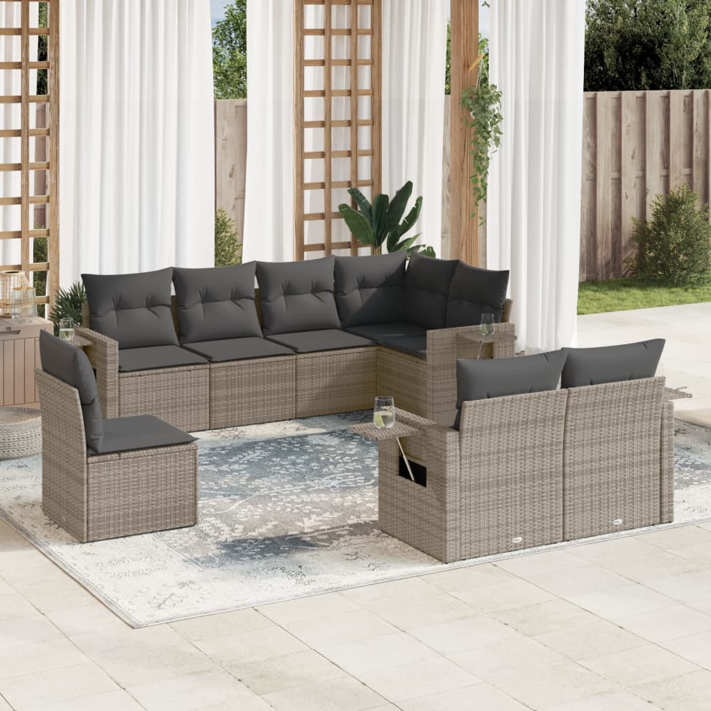 8-dijelni set vrtnih sofa od poliratana s jastucima