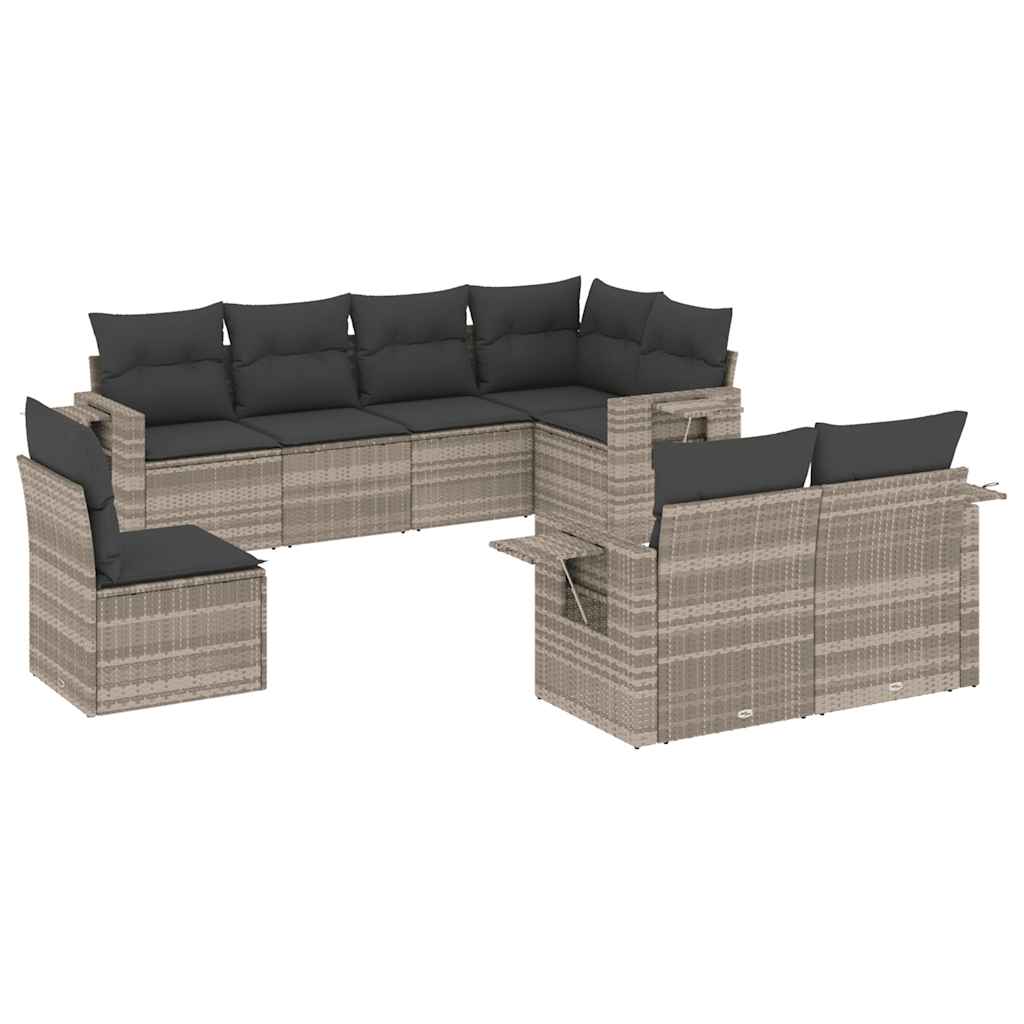 8-dijelni set vrtnih sofa od poliratana s jastucima