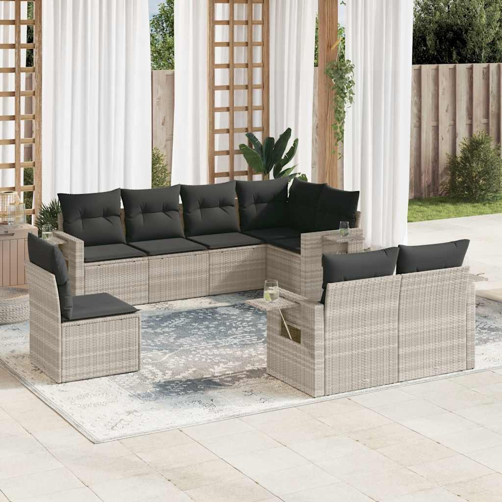 8-dijelni set vrtnih sofa od poliratana s jastucima