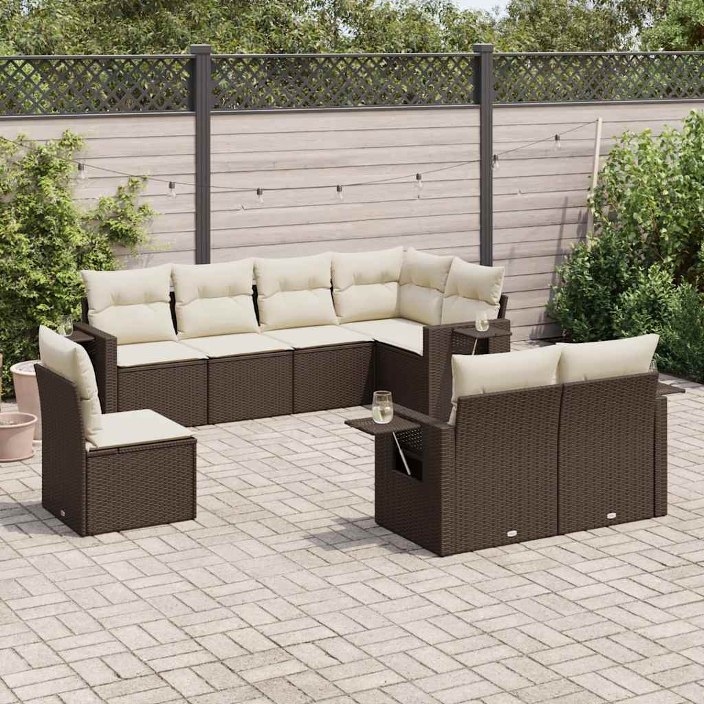 8-dijelni set vrtnih sofa od poliratana s jastucima