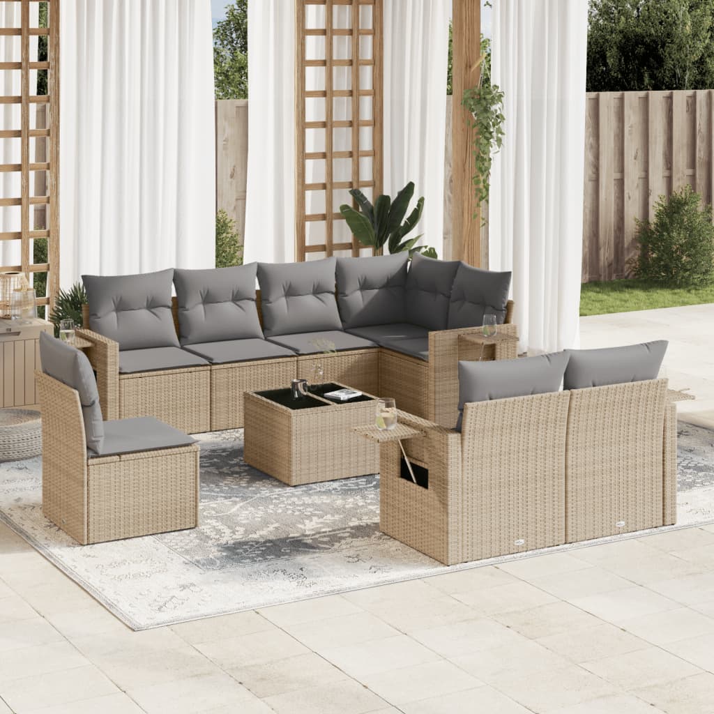 8-dijelni set vrtnih sofa od poliratana s jastucima