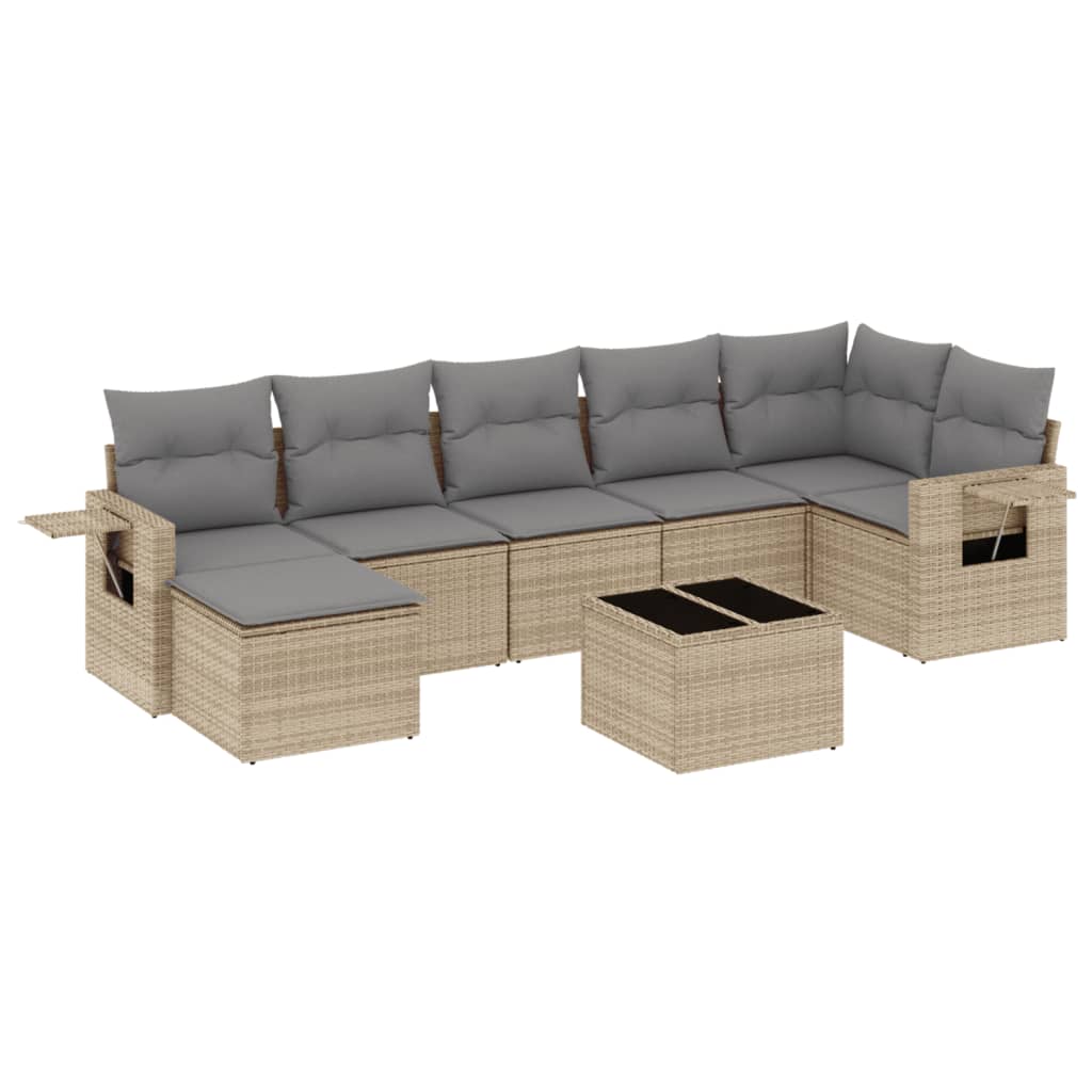8-dijelni set vrtnih sofa od poliratana s jastucima bež