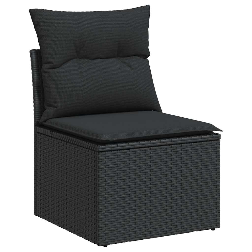10-dijelni set vrtnih sofa s jastucima crni od poliratana
