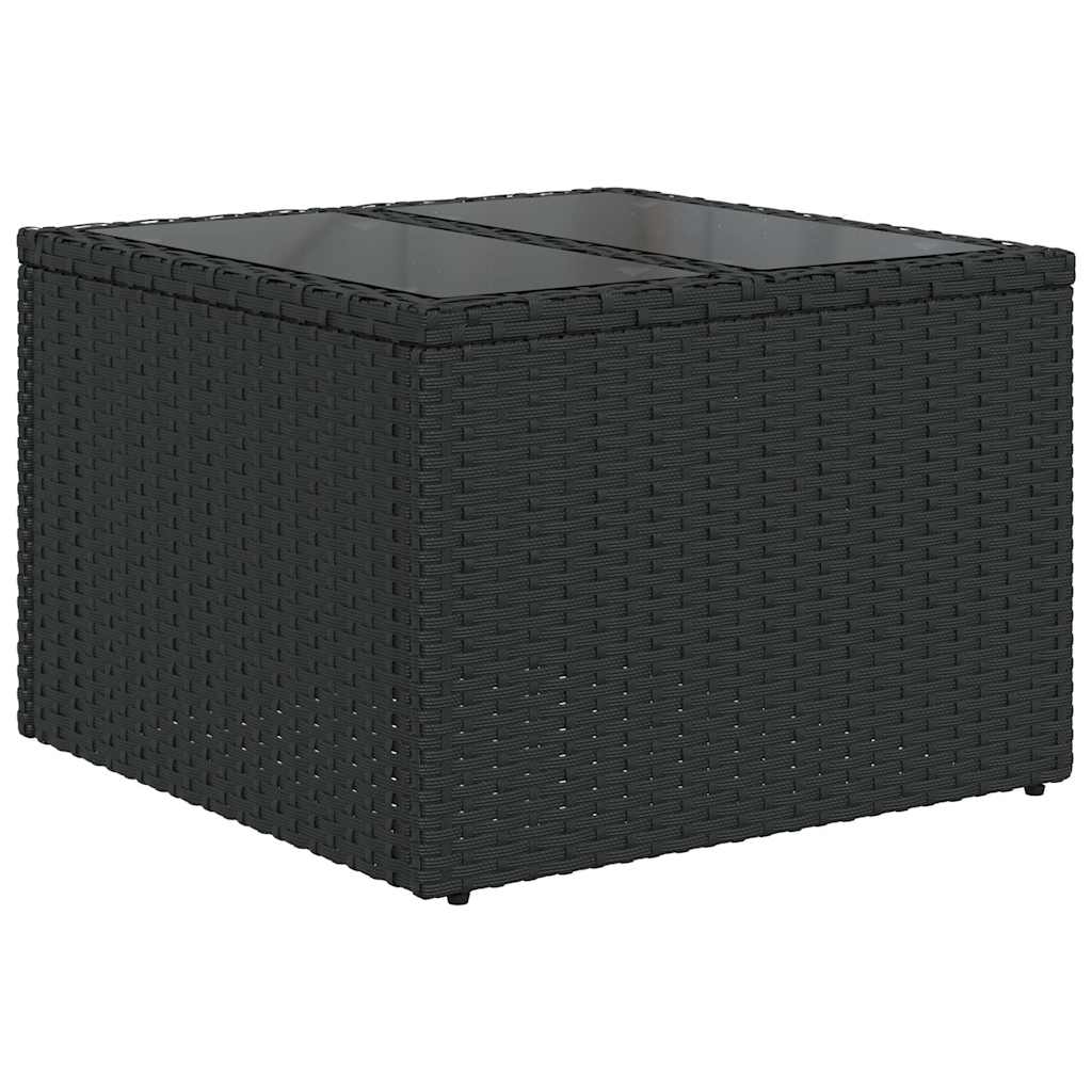 10-dijelni set vrtnih sofa s jastucima crni od poliratana