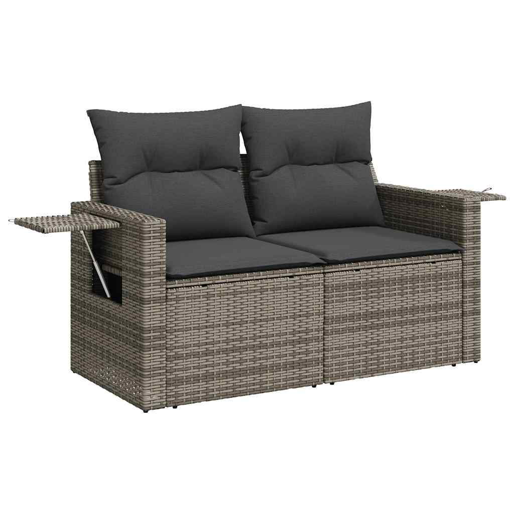 11-dijelni set vrtnih sofa poliratan s jastucima svijetlosivi