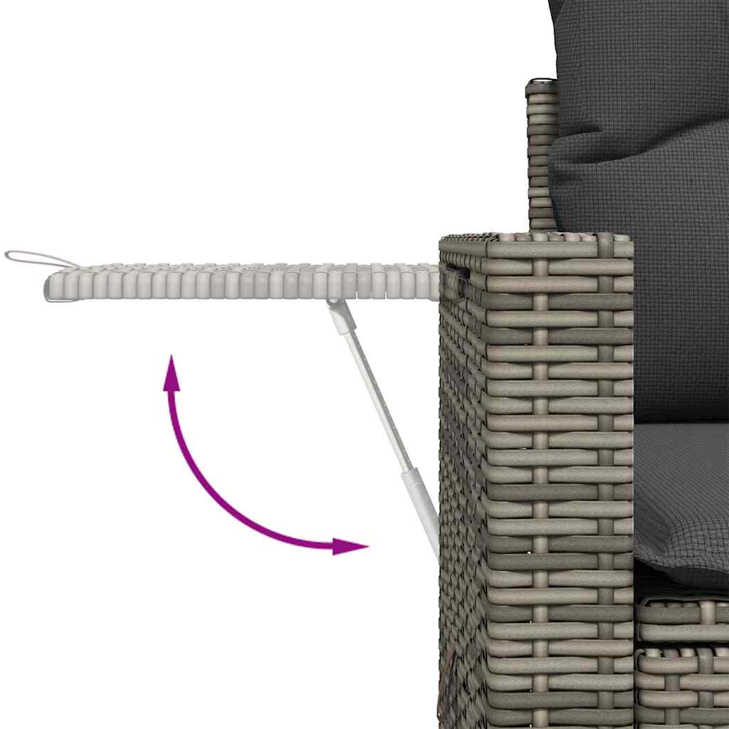 11-dijelni set vrtnih sofa poliratan s jastucima svijetlosivi
